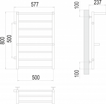 Аврора с 2-мя/п П8 500х800 бп500 слева Полотенцесушитель TERMINUS Новоалтайск - фото 3 Аврора с 2-мя/п П8 500х800 бп500 слева Полотенцесушитель TERMINUS Новоалтайск - фото 3
