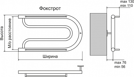Фокстрот AISI 32х2 320х500 Полотенцесушитель  TERMINUS Новоалтайск - фото 3